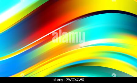 Abstract multicolor liquid flow brushstroke lines. Vibrant gradient swirl wave. Stock Vector