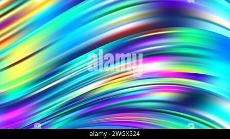 Abstract multicolor liquid flow brushstroke lines. Vibrant gradient swirl wave. Stock Vector