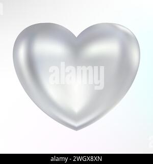 Holographic mother-of-pearl heart. Opal heart shape. Magic love talisman. Stock Vector
