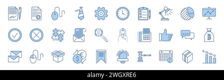 Set vector business icons set . Icons for business, management, finance, strategy, marketing and accounting for mobile concepts and web apps. Collecti Stock Vector