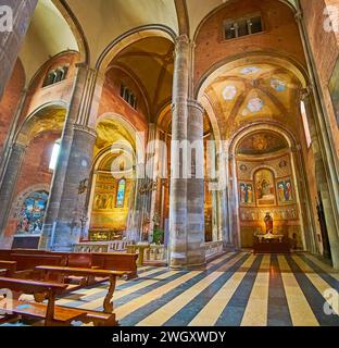 PIACENZA, ITALY - APRIL 6, 2022: The richly decorated side chapels in Piacenza Cathedral, Italy Stock Photo