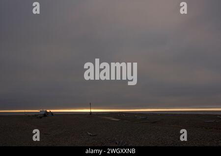 Bruce Inglangasak fish camp smoking broad whitefish  Coregonus nasus at camp anwr 1002 coastal plain anwr arctic alaska Stock Photo