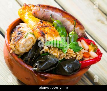 Dish of Bulgarian cuisine Kapama Stock Photo
