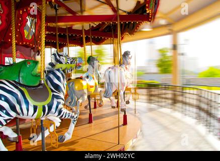 carousel on  the Louisiana Boardwalk in Bossier City, Louisiana Stock Photo