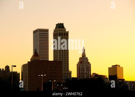 downtown city center skyline of Tulsa, Oklahoma, USA Stock Photo