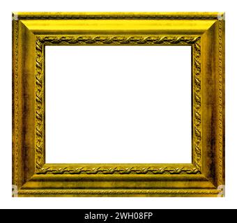 Antique gold frame isolated on the white background. Stock Photo