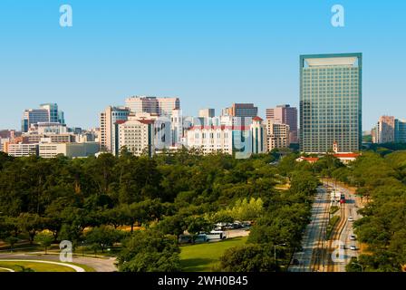 Texas Medical Center, the world's largest medical center treating 5 million patients annually, located near Hermann Park in Houston, Texas Stock Photo