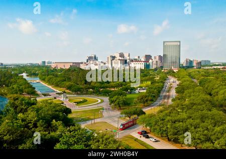 Texas Medical Center, the world's largest medical center treating 5 million patients annually, located near Hermann Park in Houston, Texas Stock Photo