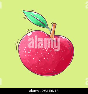 Hand drawn apple cartoon vector Stock Vector