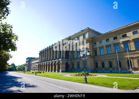 The Residenz in central Munich is the former royal palace of the Wittelsbach monarchs of Bavaria. The Residenz is the largest city palace in Germany. Stock Photo