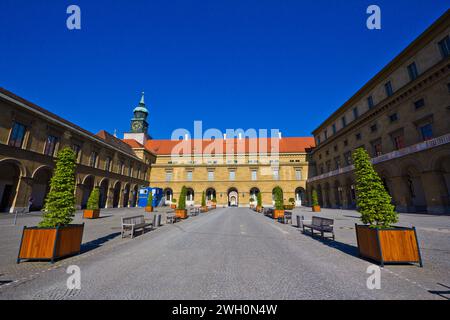 The Residenz in central Munich is the former royal palace of the Wittelsbach monarchs of Bavaria. The Residenz is the largest city palace in Germany. Stock Photo