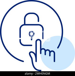 Futuristic biometric access account. Pixel perfect, editable stroke icon Stock Vector