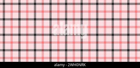 Seamless pink grey windowpane pattern. Checkered plaid repeating background. Tattersall tartan texture print for textile and fabric swatch. Repeated neutral check wallpaper. Vector backdrop Stock Vector