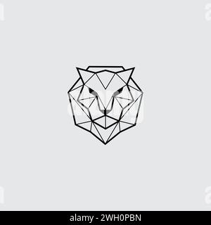 tiger line logo simple. Geometric Tiger Head Logo Stock Vector