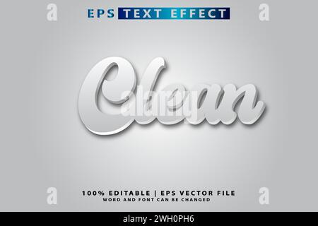 editable clean text effect text effect in three dimensions Stock Vector
