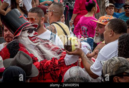 Mayhem at the Mardi Gras celebration in Ponce PR Stock Photo