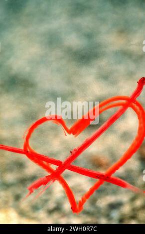 Red Broken Love  Heart Stock Photo