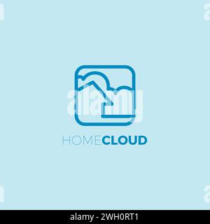 Home Cloud Logo Modern Design. Home Icon Stock Vector