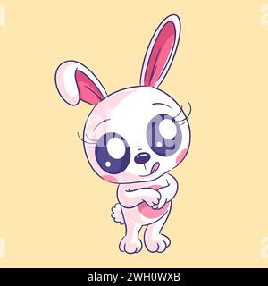Cute bunny is standing alone Stock Vector