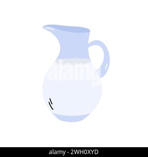 Milk jug doodle vector illustration. Dairy product in product. Simple hand drawn object. Stock Vector