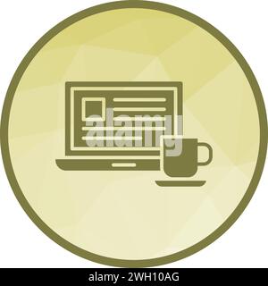 Coffee and Work icon vector image. Stock Vector