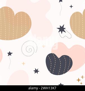 Bohemian baby pattern. Seamless baby pattern in boho style Stock Vector