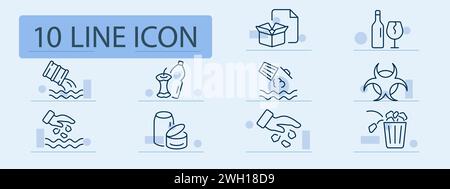 Chemicals line icon. Laboratory, scientific, chemical compounds, research, experimentation. Pastel color background. Vector line icon for business and Stock Vector