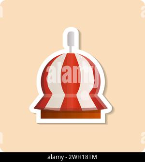 Buoy sticker illustration. Sea, water, striped, float. Editable vector graphic design. Stock Vector