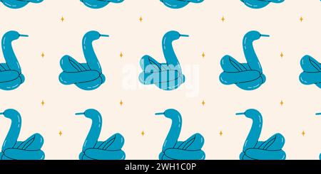 Seamless pattern with swan balloons. Stock Vector