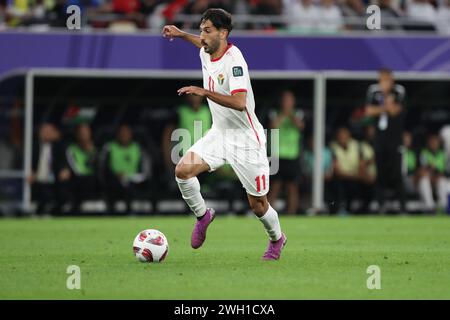 DOHA, QATAR - FEBRUARY 6: Yazan Al-Naimat of Jordan during the AFC Asian Cup semi final match between Jordan and South Korea at Ahmad Bin Ali Stadium on February 6, 2024 in Doha, Qatar. (Photo by MB Media/) Stock Photo