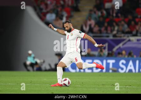 DOHA, QATAR - FEBRUARY 6: Yazan Al-Arab of Jordan during the AFC Asian Cup semi final match between Jordan and South Korea at Ahmad Bin Ali Stadium on February 6, 2024 in Doha, Qatar. (Photo by MB Media/) Stock Photo