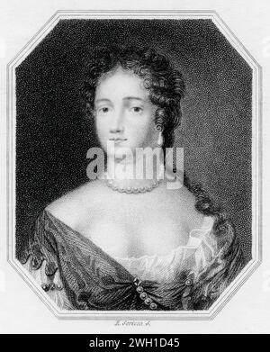 Lucy Walter (circa 1630-1658), Mistress of King Charles II, mother of James Scott, 1st Duke of Monmouth, stipple portrait engraving by Edward Scriven after Nicholas Dixon, 1810 Stock Photo