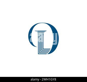 D law or DL law firm logo design Stock Vector