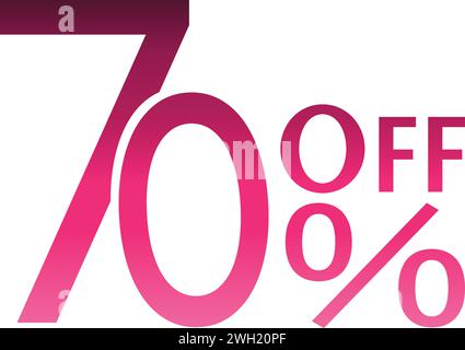 A vibrant and eye-catching 70% discount icon, perfect for promoting sales, special offers, and significant price reductions in retail Stock Vector