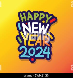 Happy new year 2025 vector typography illustration. New year logo vector Illustration. Stock Vector