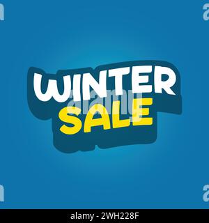 Editable text with the lettering of winter sale. Winter sale banner design. Winter sale template, poster, seasonal sale, business promotion Stock Vector