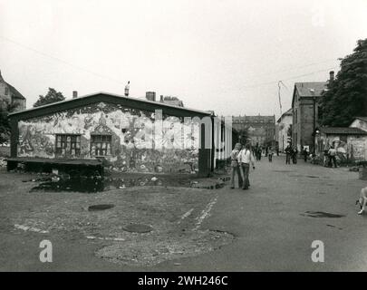 Buildings in Pusher Street at the Freetown Christiania, Copenhagen Denmark 1970s Stock Photo