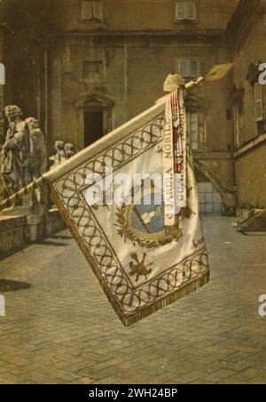 The flag of the Papal Noble Guard, Vatican City 1920s Stock Photo