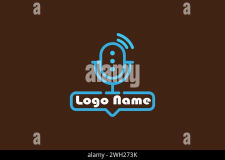Podcast logo Stock Vector