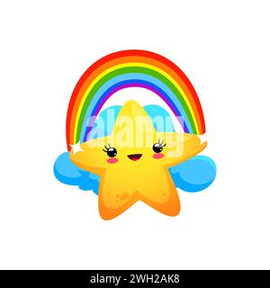 cute cloud with rainbow kawaii character Stock Vector Image & Art - Alamy