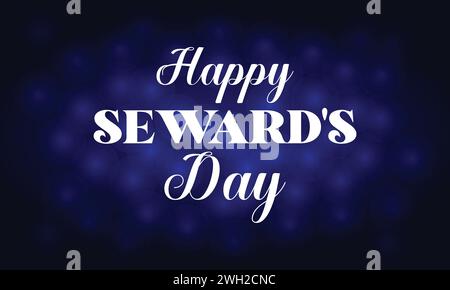 Happy Seward's Day Stylish Text Design Stock Vector