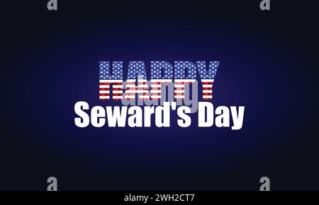 Happy Seward's Day Stylish Text Design Stock Vector