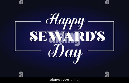 Happy Seward's Day Stylish Text Design Stock Vector