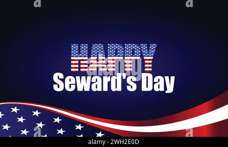 Happy Seward's Day Stylish Text Design Stock Vector