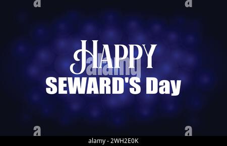 Happy Seward's Day Stylish Text Design Stock Vector