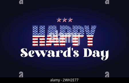 Happy Seward's Day Stylish Text Design Stock Vector