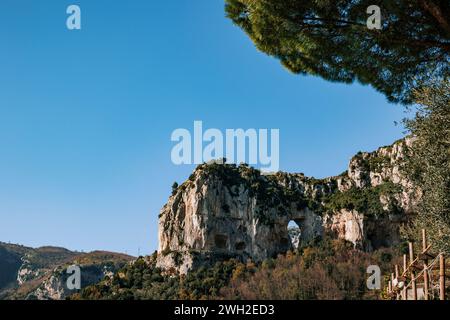 Exploring the south of Italy, travel to the Amalfi Coast region, amazing views and landscapes, wanderlust in Europe. Stock Photo