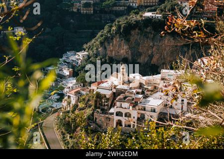 Exploring the south of Italy, travel to the Amalfi Coast region, amazing views and landscapes, wanderlust in Europe. Stock Photo