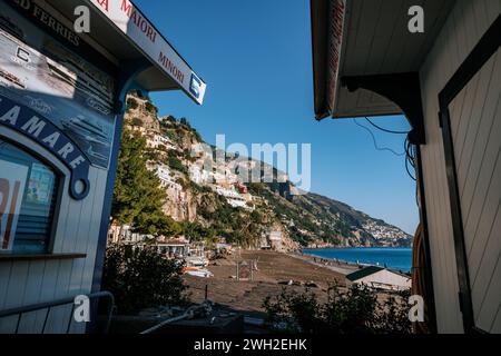 Exploring the south of Italy, travel to the Amalfi Coast region, amazing views and landscapes, wanderlust in Europe. Stock Photo