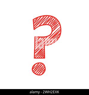 Red Scribble Question Mark Icon Stock Vector